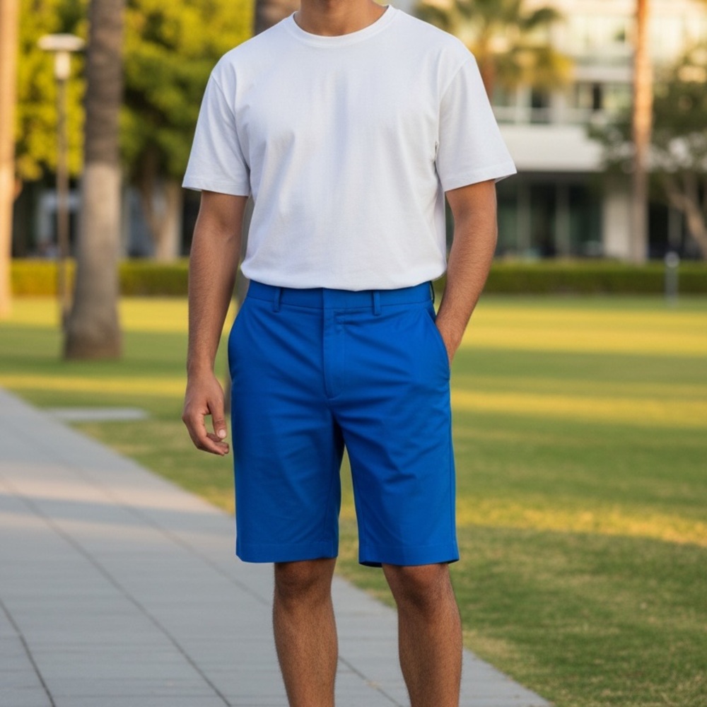 Brooks Brothers Bermuda Shorts Blue Stretch Cotton Men’s Size 33 Golf Casual